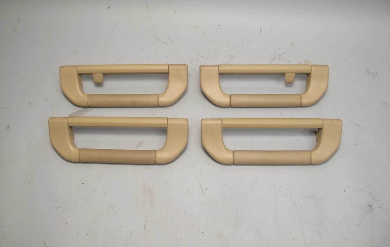 1995-2001 BMW E38 7-Series Headliner Roof Ceiling Handle Set Beige Leather OEM