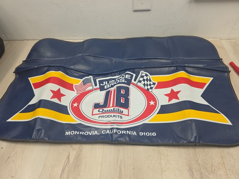 Vintage Justice Bros Motor OilFender Cover Service Guard Protector Mat READ AD