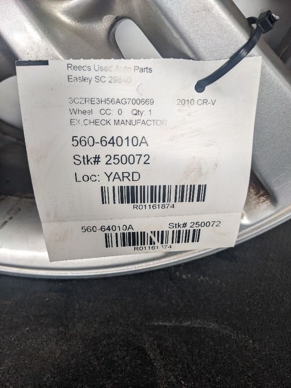 Wheel 17x6-1/2 Alloy 10 Spoke Enkei Manufacturer Fits 10-11 CR-V 1161874