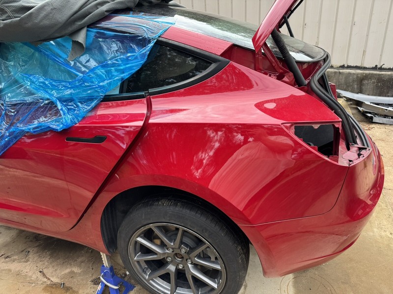2017-2023 TESLA MODEL 3 LEFT DRIVER CUT QUARTER PANEL FRAME BLACK OEM N-1324