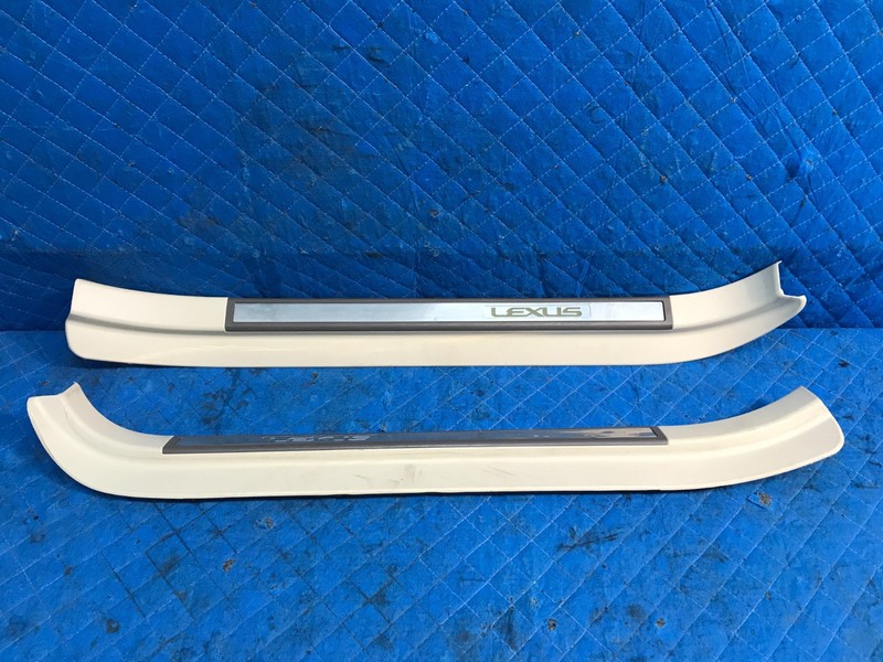 02-05 Lexus SC430 Front Left Right Pair Door Scuff Sill Plate Trim OEM Tan LA00