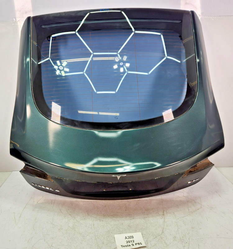 ✅ 12-16 OEM Tesla Model S Rear Liftgate Tailgate Trunk Lid Green PMSG W/ Glass