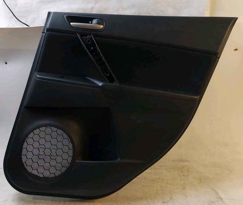 2014-16 Mazda 3 Right Rear Passenger Interior Door Trim Panel Black w/Switch OEM