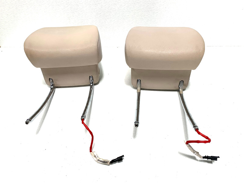 11 12 13 BMW 535i 550i F10 FRONT LEFT RIGHT BEIGE SEAT HEADRESTS OEM #A0.16