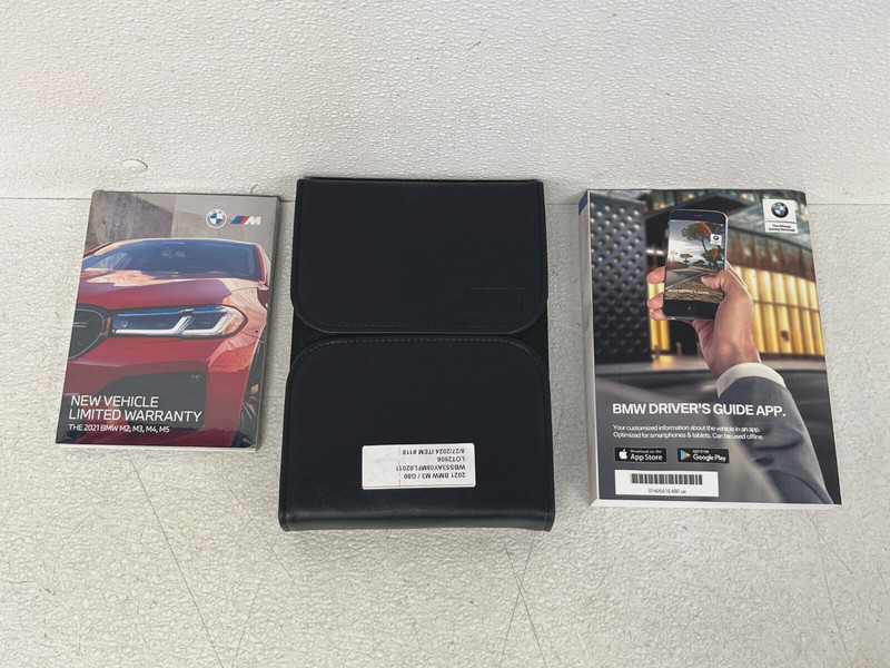 ⭐2021 BMW M3 G80 OWNERS MANUAL BOOKS SET W/ FOLDER CASE OEM LOT2506