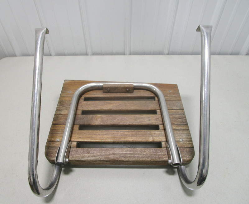 1982 Rinker V180 Boat Teak Swim Platform 19 3/4" Wide 1 Step Port Side Ladder