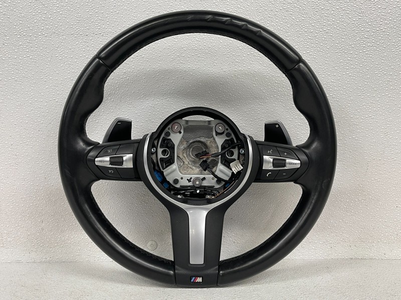 ⭐14-18 BMW X5 F15 FRONT DRIVER INTERIOR WHEEL TRIM LEATHER M SPORT OEM LOT2350