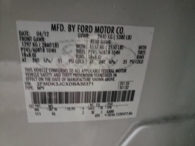2013 Ford Edge Speedometer Gauge OEM White DT4T10849AA 154K Miles