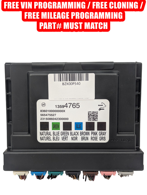 PROGRAMMED 2015-2020 Chevrolet Sonic Body Control Module BCM 13594765