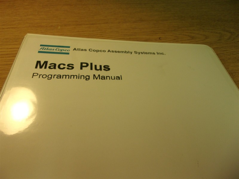 Atlas Copco MACS Plus Programming Manual K267368 9834093901 2.0