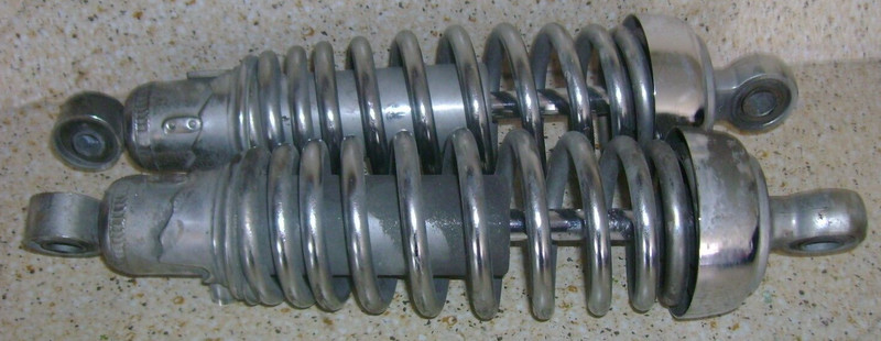 1995 Yamaha XV750 XV 750 Virago Rear Chrome Shocks Suspension Strut Spring C5