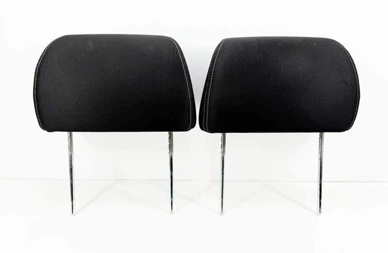 2006-2010 Hummer H3 Front Headrest Pair Left Right Black Cloth w/ Tan Stitcihing