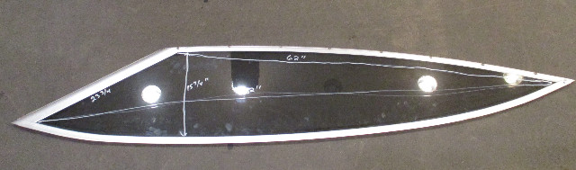 1992 Bayliner Capri Port Left Side Tinted Window Windshield 82" Long