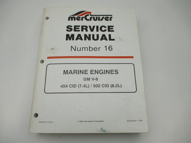 90-823224 594 MerCruiser Service Repair Manual #16 GM V-8 Marine Engines