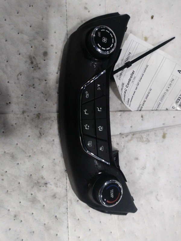 2019 Chevrolet Cruze A/C Selector Switch OEM White 42543597 101K Miles