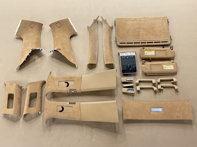 ⭐03-10 PORSCHE CAYENNE INTERIOR BEIGE ALCANTARA TRIM MOLDING SET OEM LOT2352
