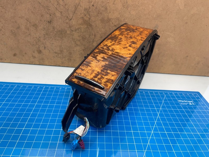 03-09 Mercedes W211 E class CENTER CONSOLE ARMREST STORAGE Burl Walnut OEM