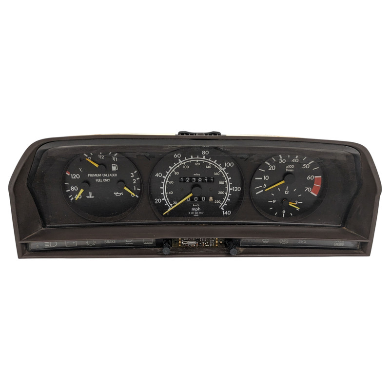 87-93 Mercedes-Benz W201 190E Speedometer Instrument Cluster 123k Miles OEM