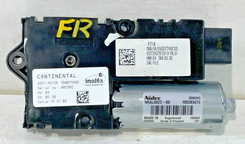 19-25 INFINITI QX50 RIGHT PASSENGER SIDE SUNROOF SUN ROOF MOON ROOF MOTOR #95950