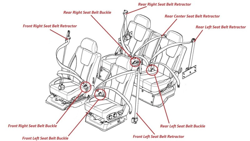 3rd Row Rear Right Seat Belt Retractor 2013 Infiniti JX35 89844-3JA8B 2014 2015