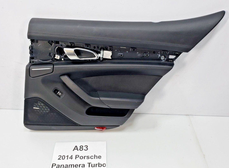 ✅ 10-16 OEM Porsche Panamera Turbo 970 Rear Passenger Door Panel Leather Black