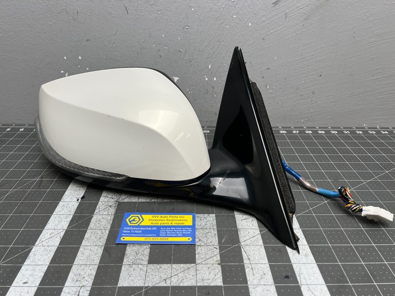 14-16 INFINITI Q50 - RIGHT PASSENGER REAR VIEW DOOR MIRROR W/ CAMERA White OEM