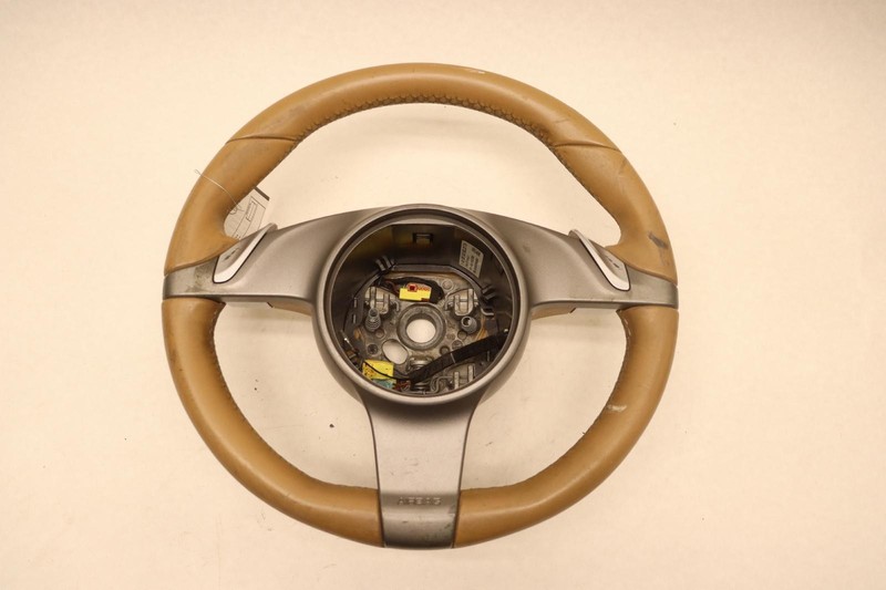 2009-2012 PORSCHE CAYMAN DRIVER SIDE STEERING WHEEL W/ HEAT BEIGE OEM