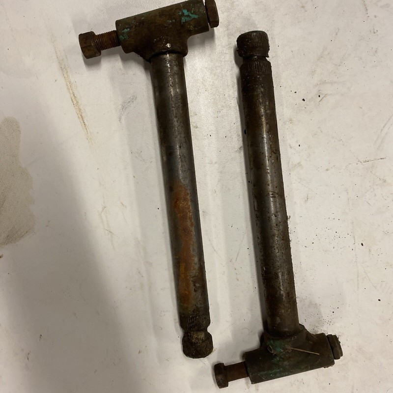1970’s JOHNSON RAMPAGE J-250 Vintage Snowmobile Ski Spindles Good