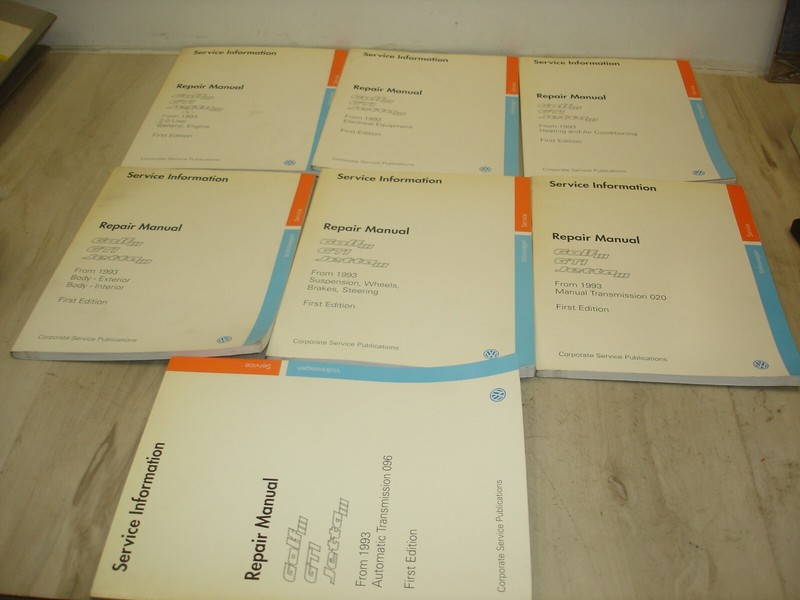 7 Volkswagen repair manual lot golf GTI Jetta from 1993 first edition lot