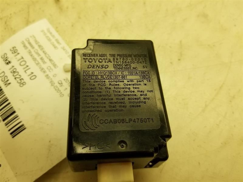 2010 TOYOTA MATRIX S 2.4L FWD AT TPMS CONTROL MODULE ECM