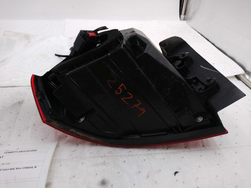 2016 Volkswagen Passat Right Tail Light Assembly Grey OEM Used 64K Miles