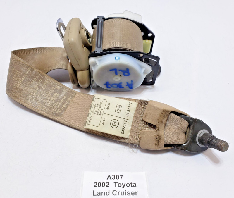 ✅ 98-02 OEM Toyota Land Cruiser J100 Rear Left Driver 2nd Row Seat Belt Beige