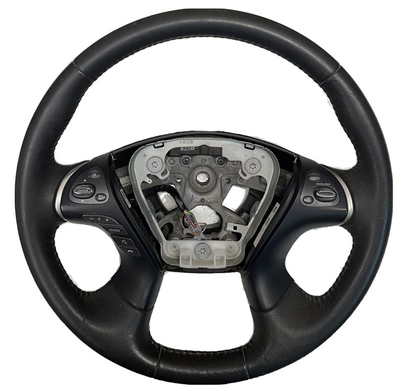 NISSAN PATHFINDER STEERING WHEEL WITH LEATHER CHARCOAL OEM 484303KF4A