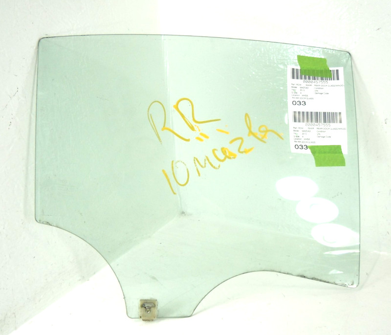 2010-2013 Mazda 3 Sedan Rear Door Window Glass Passenger Right OEM