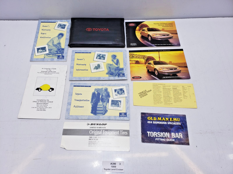 ✅ 1999 OEM Toyota Land Cruiser J100 Owners Manual Maintenance Book Wallet SET