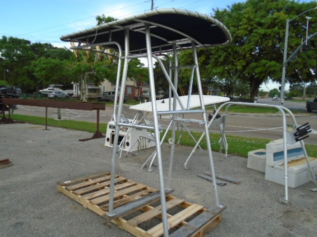 Used Aluminum T-Top for Center Console Boat w/ Ttop Rod Holders