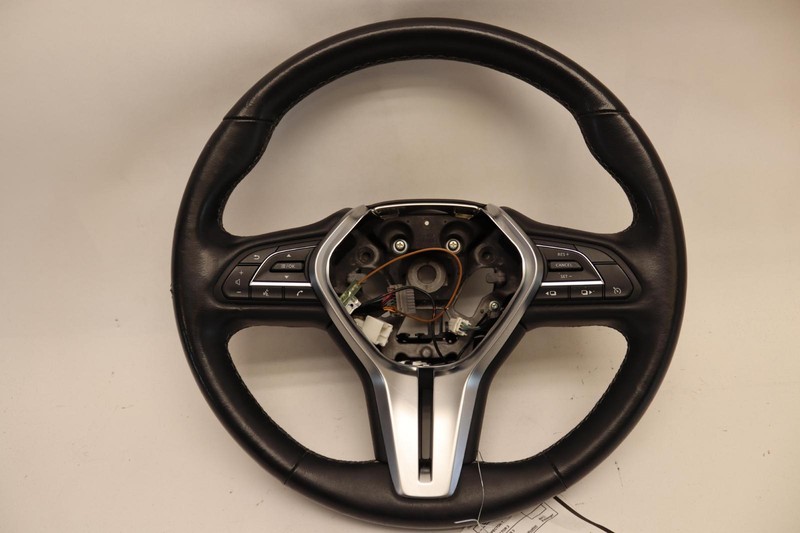 2018-2019 INFINITI Q50 DRIVER STEERING WHEEL LEATHER BLACK W/ SWITCHES OEM