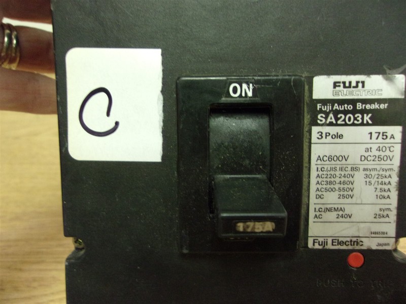 Fuji SA203K 3-Pole 175A Circuit Breaker "C" *FREE SHIPPING*