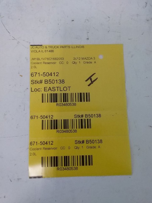 Coolant Reservoir Turbo Fits 10-13 MAZDA 3 3480538