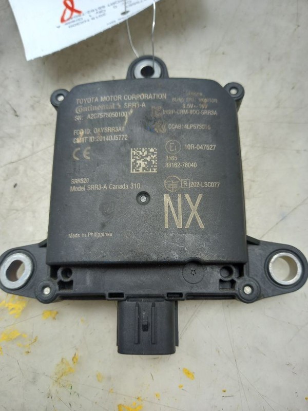 18 19 TOYOTA NX300 F-SPORT REAR DRIVER LEFT BLIND SPOT MODULE 88162-78040