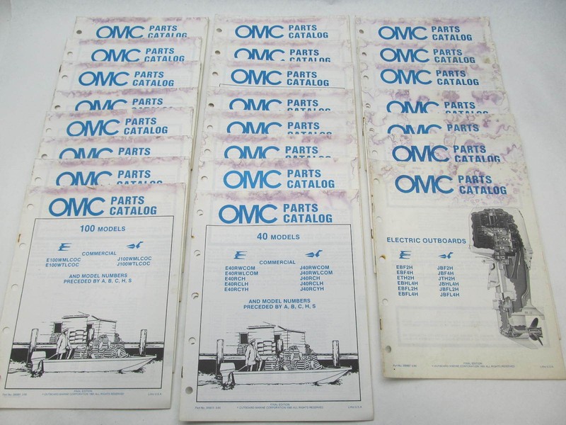 1985 OMC Evinrude Johnson 2-300 HP Outboard Parts Catalog Lot of 24
