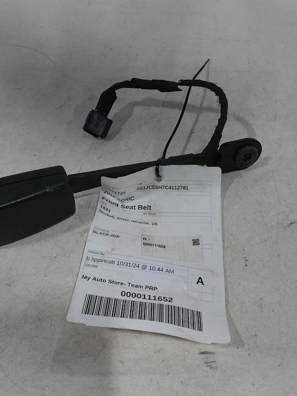 2012 Chevrolet Sonic Used OEM Seat Belt Black Orange Driver Side 19259159