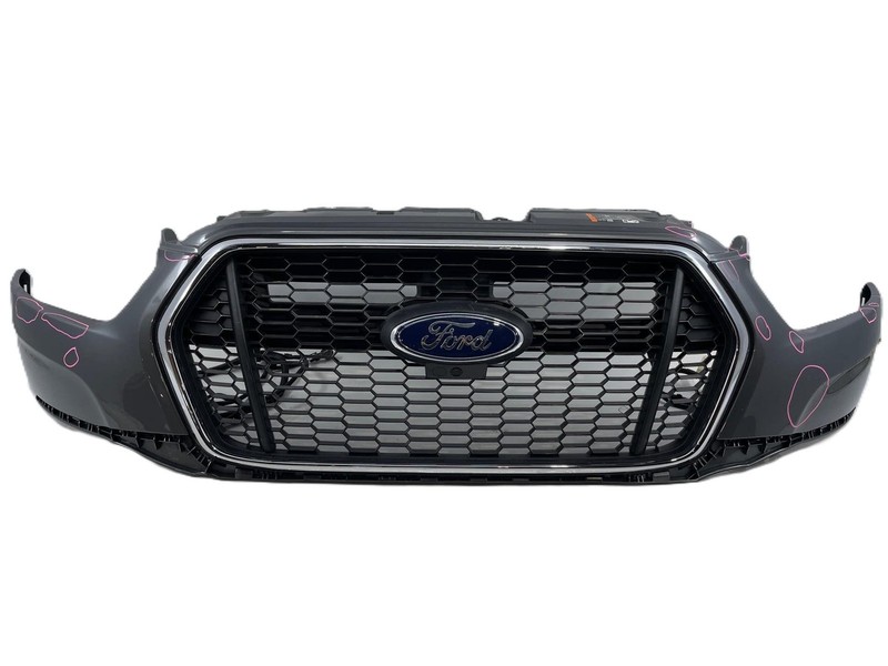 2020-2024 Ford Transit Front Bumper Assembly Grey Upper Chrome Grille Scratch