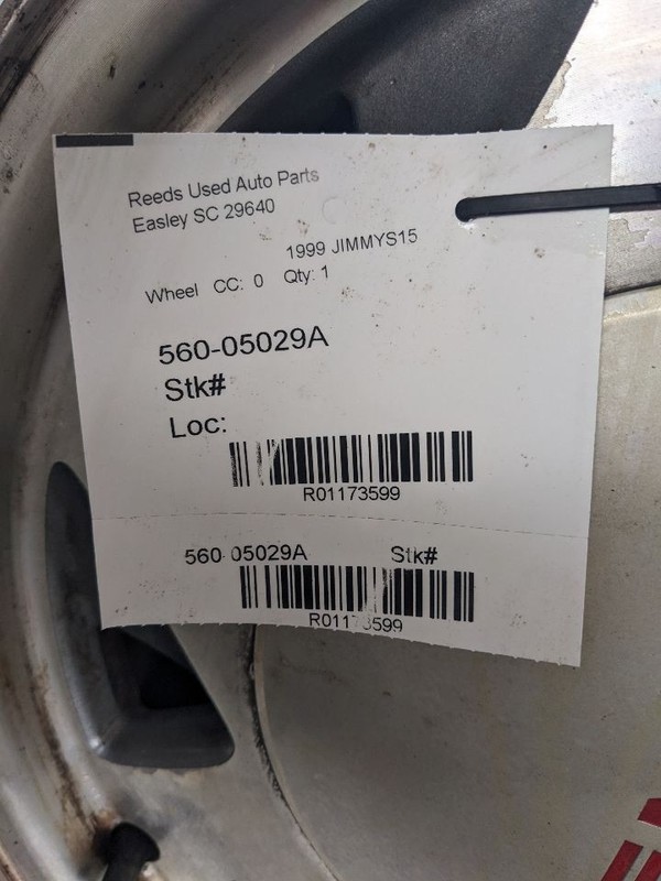 Wheel 15x7 Aluminum 6 Slot Fits 98-03 S10/S15/SONOMA 1173599