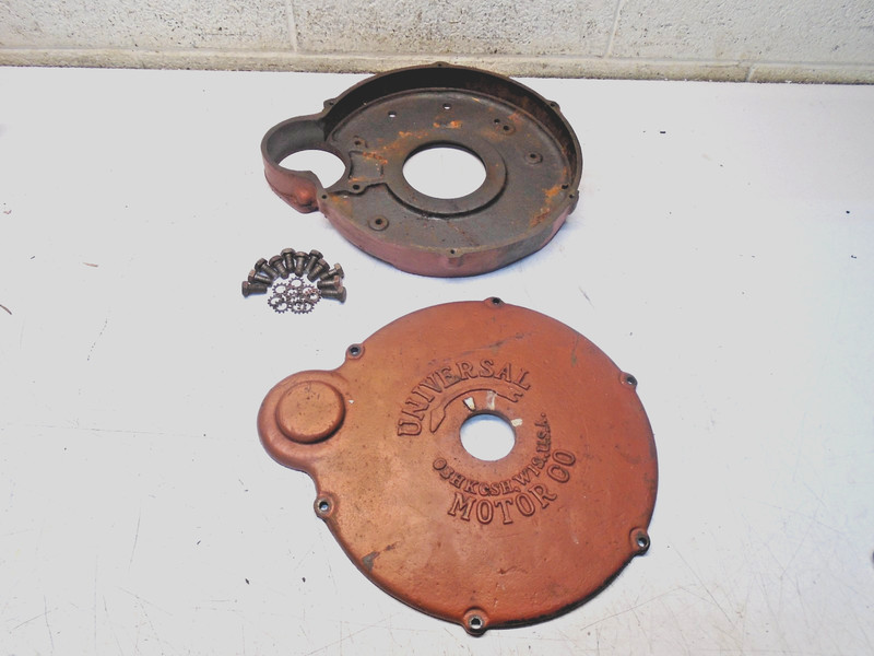 S3 Vintage Cast Iron Universal Motor Co Flywheel Housing & Cover 283127
