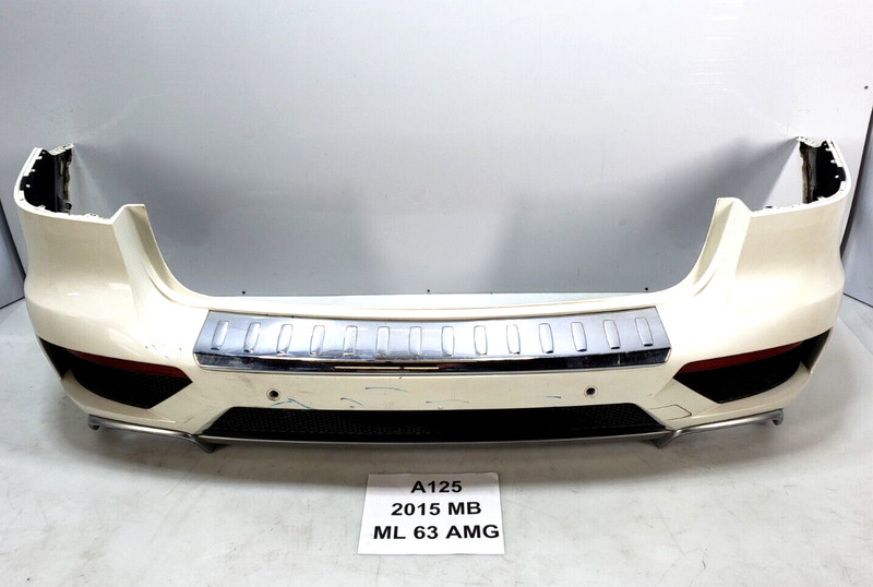✅ 12-15 OEM Mercedes W166 ML63 AMG Rear Bumper Cover W/ Park Assist White