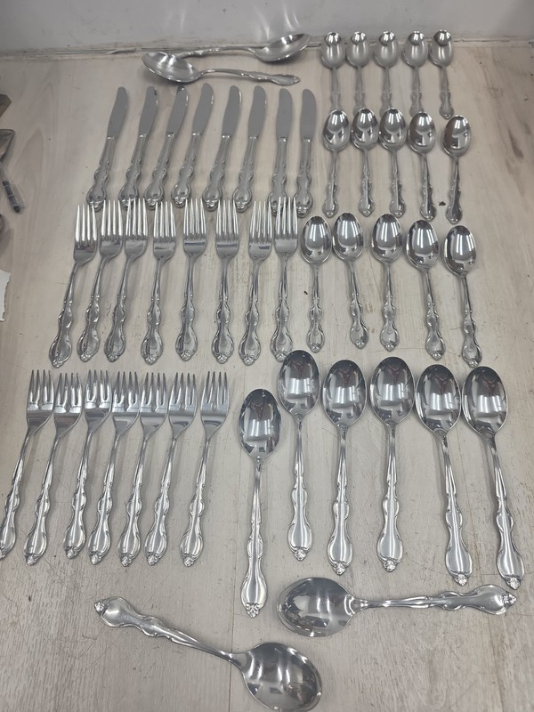 1847 Roger's Bros. Cotillion Stainless Steel Flatware Mixed Lot 48 Pieces NICE