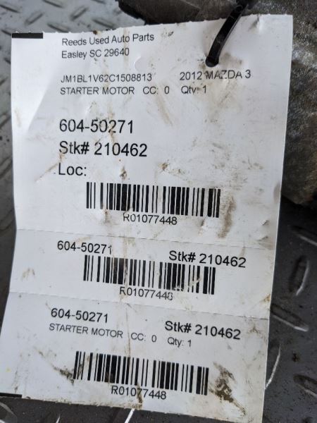 Starter Motor Fits 10-13 MAZDA 6 1077448