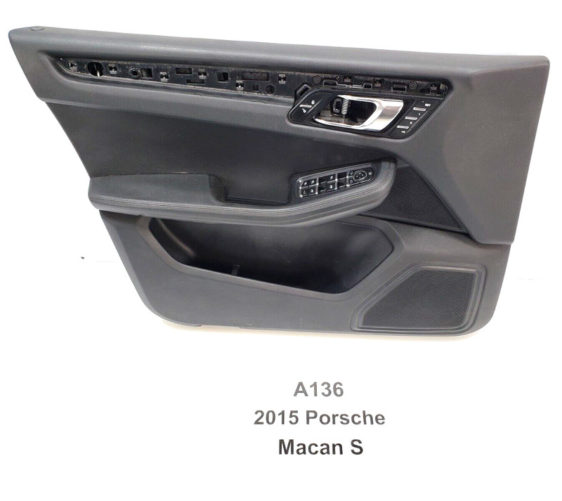 ✅ 15-18 OEM Porsche Macan 95B Front Driver Side Door Card Panel Leather Black