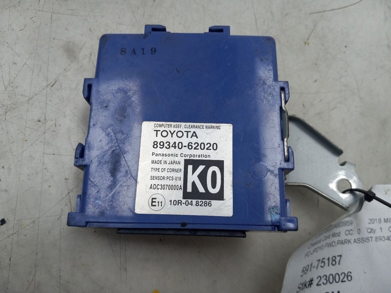 Chassis ECM Driver Park Assist Right Hand Dash Fits 16-20 MIRAI